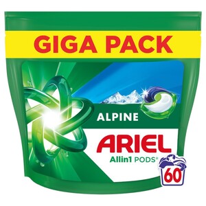 Ariel Pods Laundry Detergent All In 1 Alpine 60 Pods