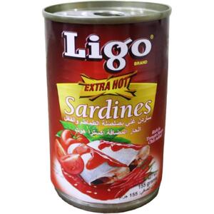 Ligo Sardines In Tomato Sauce Extra Hot 155Gm