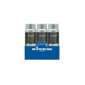 Sapil Nice Feeling Black Deodorant Men 150 Ml Price Offer X3