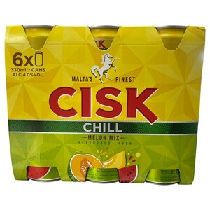 Cisk Chill Beer Melon Mix Can 33Cl X6