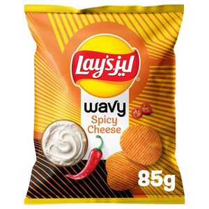 Lay's Wavy Potato Chips Spicy Cheese 85G