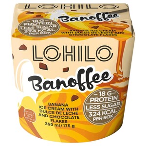 Lohilo Banoffee Banana Ice Cream With Dulce De Leche And Chocolate Flakes 350Ml