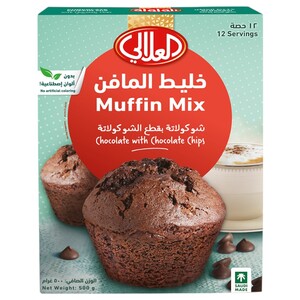 Al Alali Muffin Mix Chocolate With Chocolate Chips 500G -25% Off