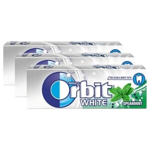 Wrigley's Orbit White Gum Spearmint Sugar Free 14G X3