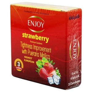 Enjoy Condoms Strawberry Premium 3 Pieces