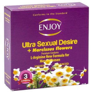 Enjoy Condoms Ultra Sexual Desire +Narcissus Flowers Premium 3 Pieces