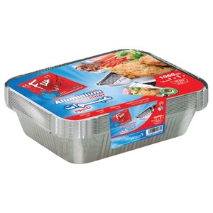Fun Aluminium Container With Lid 1060Cc 10 Pieces