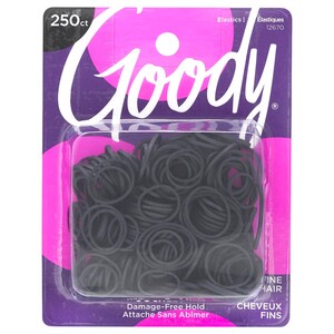 Goody Classics Rubberband Hair Elastics Black 250 Pieces