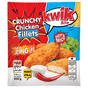 Kwik Bite Crunchy Chicken Fillets Hot & Spicy 500G