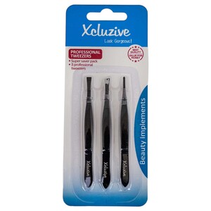 Xcluzive Professional Tweezers 3 Pieces