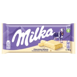 Milka White Chocolate Tablet 90G