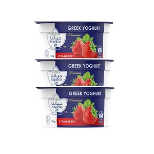 Hayatna Strawberry Greek Yoghurt 150 Gr 2+1 Pcs