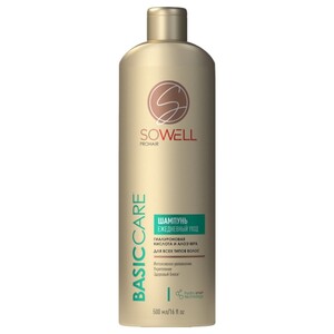 Sowell Prohair Basic Care Shampoo With Hyaluronic Acid & Aloe Vera For All Hair Types 500Ml
