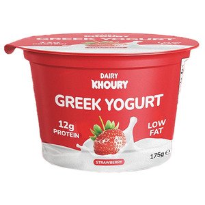 Dairy Khoury Greek Yogurt Strawberry Low Fat 175G