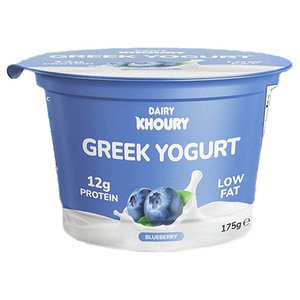 Dairy Khoury Greek Yogurt Blueberry Low Fat 175G