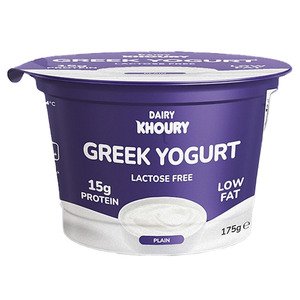 Dairy Khoury Greek Yogurt Plain Lactose Free Low Fat 175G