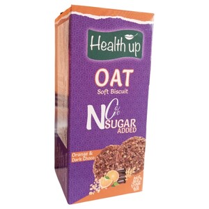 Health Up Oat Soft Biscuit Orange & Dark Chocolate Sugar Free 160G