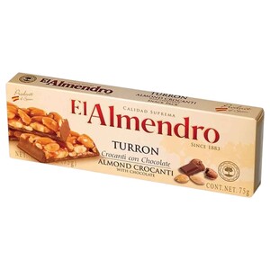 El Almendro Turron Almond Crocanti With Chocolate 75G