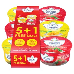 Hayatna Yoghurt Assorted 5 + 1 Free 140G