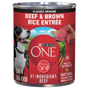 Purina One Dog Food Classic Ground Beef & Brown Rice 368G