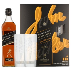 Johnnie Walker Black With 2 Glasses 70Cl