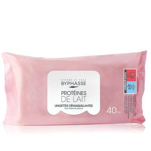 Byphasse Make-Up Remover Wipes With Milk Proteins-All Skin Types 40 Sheets