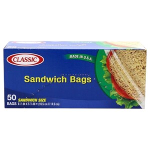 Classic Sandwich Bag Snap & Seal 50 Pieces