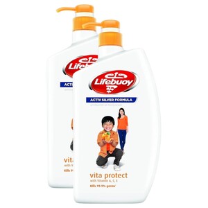Lifebuoy Anti-Bacterial Shower Gel Activ Silver Formula 950Ml X2