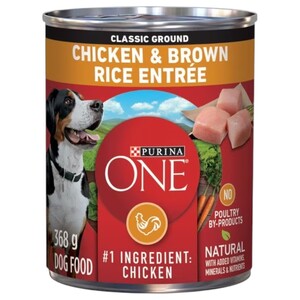Purina One Dog Food Classic Ground Chicken & Brown Rice 368G