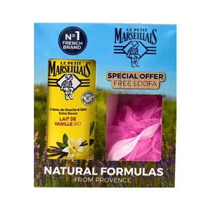 Le Petit Marseillais Vanilla Milk Body Wash 650Ml + Free Loofa
