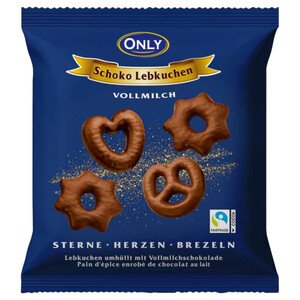 Only Gingerbread Milk Chocolate Star, Heart, Pretzels 400G