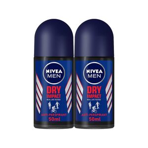 Nivea Men Antiperspirant Dry Impact Roll-On 50 Ml X 2 Pcs