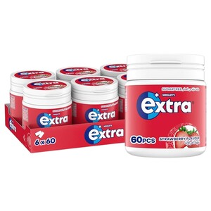 Wrigley's Extra Gum Strawberry Bottle 60 Pieces 84G X6