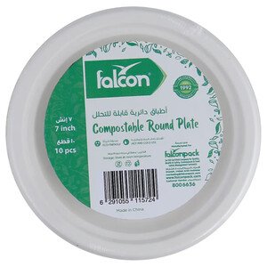 Falcon Bagasse Plate 7Inch 10 Pieces