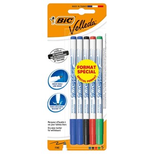 Bic Velleda Dry-Erase Whiteboard Markers 5 Pieces