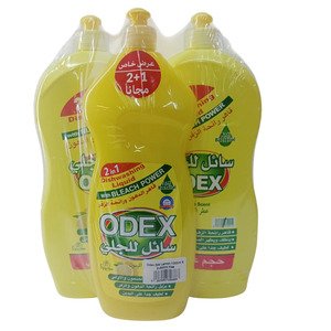 Odex Dishwashing Liquid With Bleach Power Lemon 1300Ml*2 + 800Ml Free