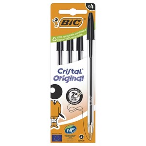 Bic Pen Cristal Original Black 4 Pieces