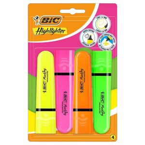 Bic Highlighter Assorted Colors 4 Pieces