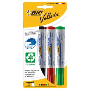 Bic Whiteboard Marker Large Assorted 4 Pieces