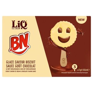Bn Glace Saveur Biscuit Sauce Goût Chocolat 65Ml X3