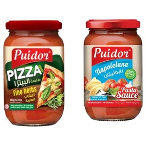 Puidor Pizza Sauce Fine Herbs 360G + Pasta Sauce Napoletana 360G