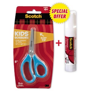 Scotch Kids Scissor + Permanent Glue Stick 8G Special Offer