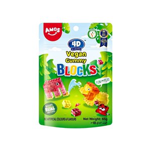Amos 4D Vegan Gummy Blocks 65Gm