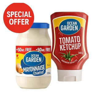 Ocean Garden Original Mayonnaise 500Ml + Ketchup 340G Special Price