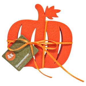 Trishi Felt Pumpkin Coaster 11 X 11 X 1.2Cm 4 Pieces