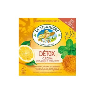 La Tisaniere Detox Turmeric, Lemon, Fennel Seeds, Mint 20 Bags