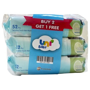 Uni Baby Wipes Sensitive Touch 52 Pieces