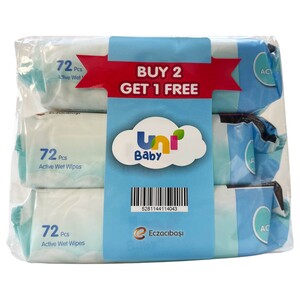 Uni Baby Wet Wipes Active 72 Pieces