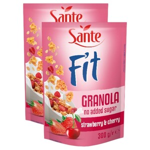 Sante Granola Strawberry & Cherry No Added Sugar 300G -20% Off