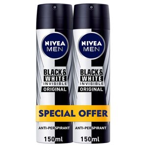 Nivea Black & White Deodorant Men Spray 150 Ml Pack Of 2